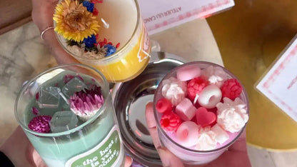 Bougies personnalisées fleurs séchées et trompe-l'œil gourmand - atelier Paris | Lili Candle